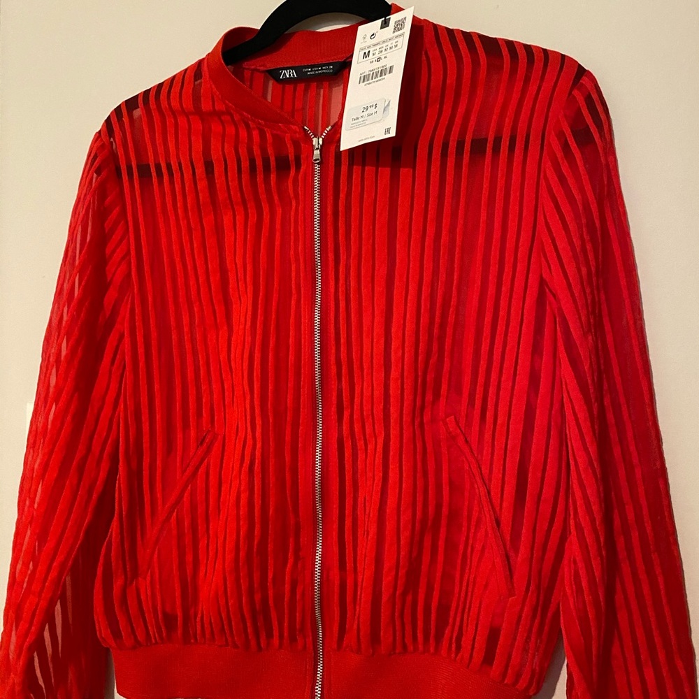 A red Bomber jacket